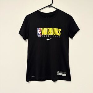 Nike Dri-FIT Black Tee with NBA Golden State Warriors Basketball Logo size Small